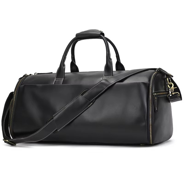 New fashion leather luxury duffel bag folding bag for suits leisure shoulder bag carrying on luggage bag large men's travel bags