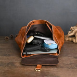 2023 New Luxury Designer Men's Leather Backpack Real Cowskin Leather Laptop Bagpacks Anit Theft Vintage Men's Backpack Leather