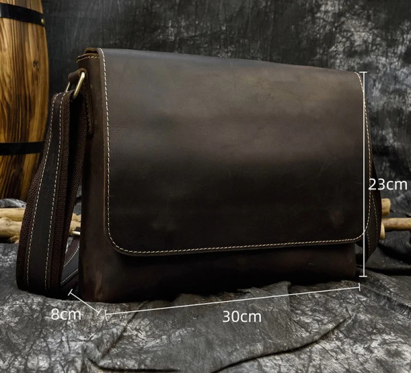 Vintage Crazy Horse Leather Men's Briefcases Laptop Bag Office Bags for Men Cover Messenger Bags Men's Leather Bag Computer Bags