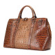 New luxury alligator style handbag for men women real cowskin portable travel bag unisex short distance luggage bag leather