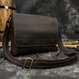 Vintage Crazy Horse Leather Men's Briefcases Laptop Bag Office Bags for Men Cover Messenger Bags Men's Leather Bag Computer Bags