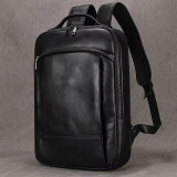 Fashion Design Leather Backpack for Men Genuine Leather Male Bagpack Travel Bag Large Capacity Computer Backpack Laptop Bag 15.6