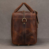New Designer Men's Travel Bag Duffle Bags 100% Natural Cowskin Leather Weekend Bag Large Capacity Baggage Bag for Male Retro