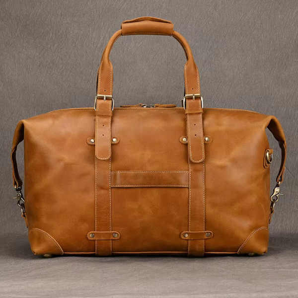 Business Travel Bag Handbag Genuine Leather Male Duffle Bags Airplane Extra Large Luggage Bag On Flights Custom Men Gift Bag