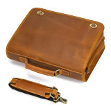 Customize Genuine Leather Laptop Bag Business Travel Briefcase Shoulder Bag Dual Use Men Leather Bags For Office Work Tote Bag