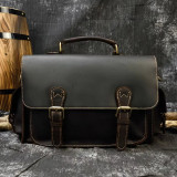 Fashion Retro large capacity leather mens briefcase top layer leather laptop bag computer Messenger bag