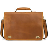 Customize Genuine Leather Laptop Bag Business Travel Briefcase Shoulder Bag Dual Use Men Leather Bags For Office Work Tote Bag
