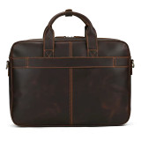 17.3  Business Handbag Genuine Leather Laptop Tote Bag Big Capacity Leather Male Shoulder Bag Men's Working Briefcases Handbags