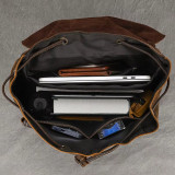 Crazy Horse Leather Business Computer Backpack Men Women Travel Bag Leather Men's Backpack Anti Theft Designer Male Female Bag
