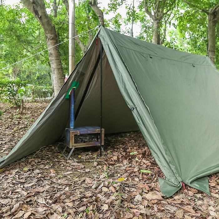 tent with stove