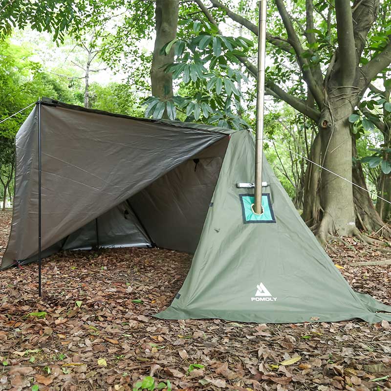 Pomoly FORT パップテント FORT Hot Tent, Hot Shelter, Backwoods Bungalow with Wood Stove
