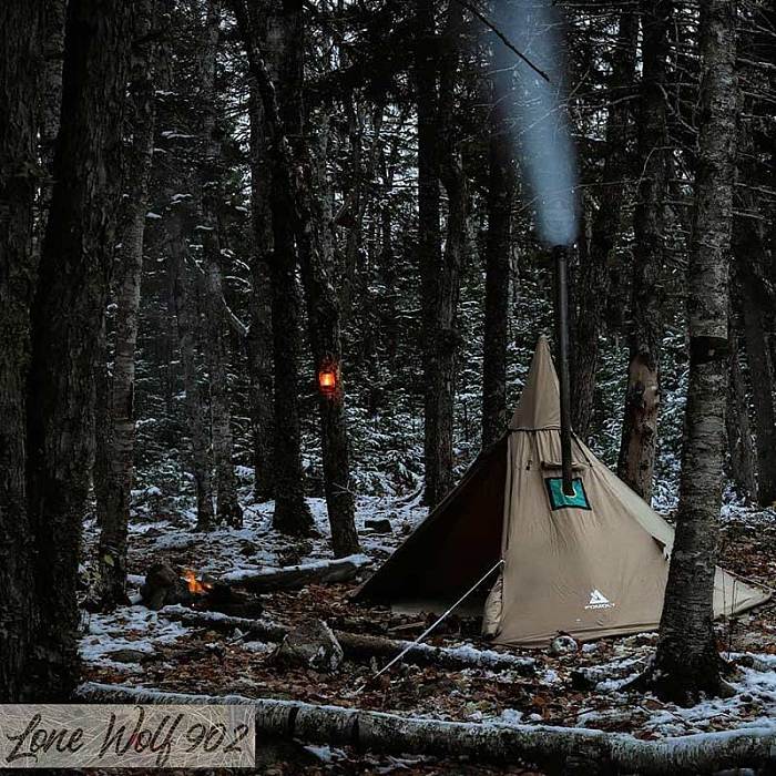 YARN Solo Canvas Hot Tent | 1 Person Tipi Tent with Wood Stove Jack for All Season Camping