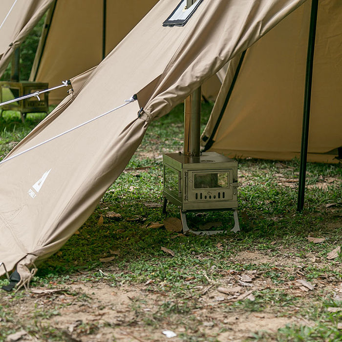 YARN Solo Canvas Hot Tent | 1 Person Tipi Tent with Wood Stove Jack for All Season Camping