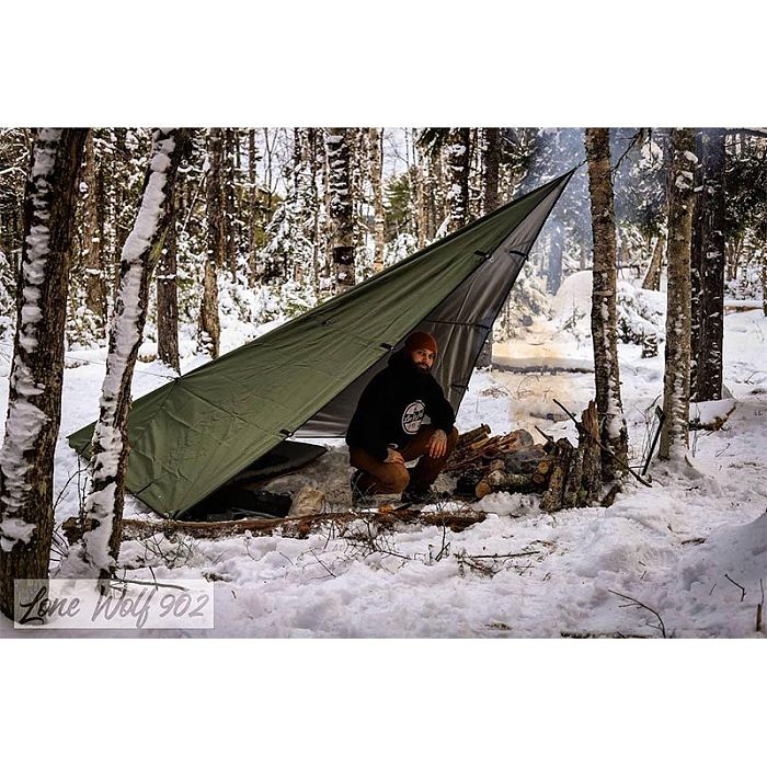Rhombus Tarp 300D Oxford Wolf Den Tarp | Multifunctional Tarp Shelter | Solo Bushcraft and Camping | Lonewolf902 Signature