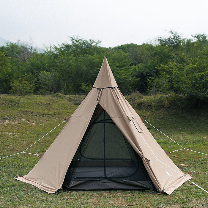 YARN Canvas Tent | 2 Person Tipi Tent with Wood Stove Jack for All Season Camping