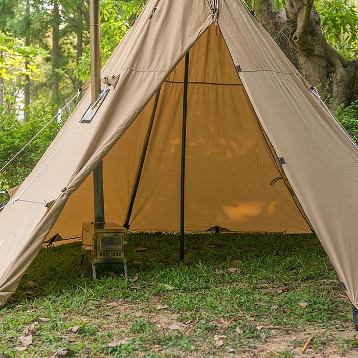 YARN Canvas Tent | 2 Person Tipi Tent with Wood Stove Jack for All Season Camping