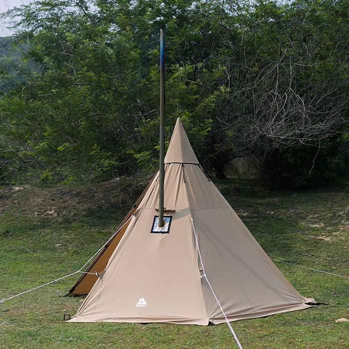 YARN Canvas Tent | 2 Person Tipi Tent with Wood Stove Jack for All Season Camping