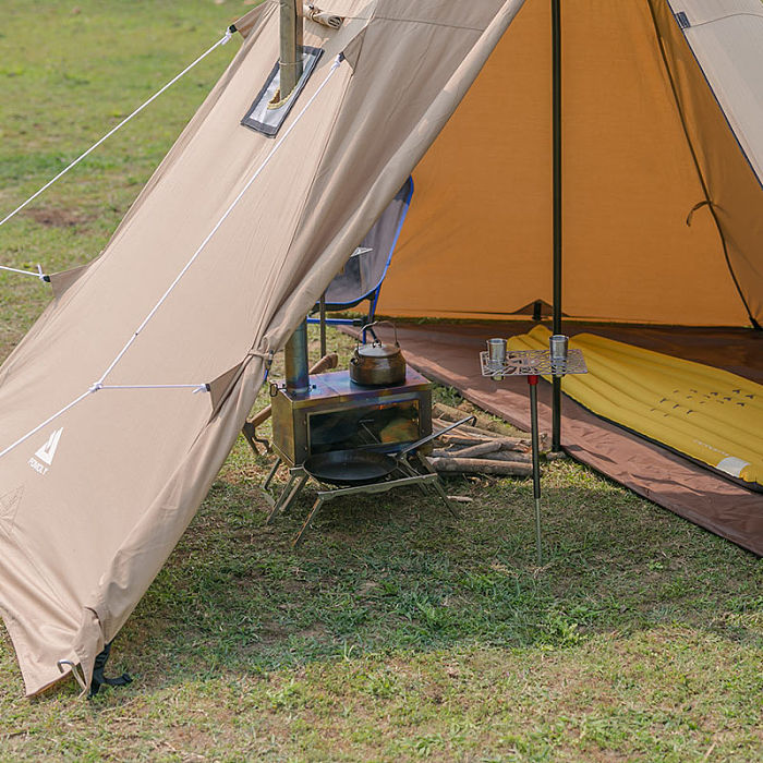 YARN Canvas Tent | 2 Person Tipi Tent with Wood Stove Jack for All Season Camping