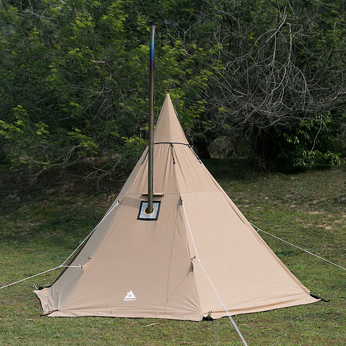 YARN Canvas Tent | 2 Person Tipi Tent with Wood Stove Jack for All Season Camping
