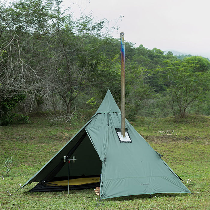 HUSSAR Ultralight Hot Tent | 1-2 Person Tipi Tent with Wood Stove Jack for Winter Camping