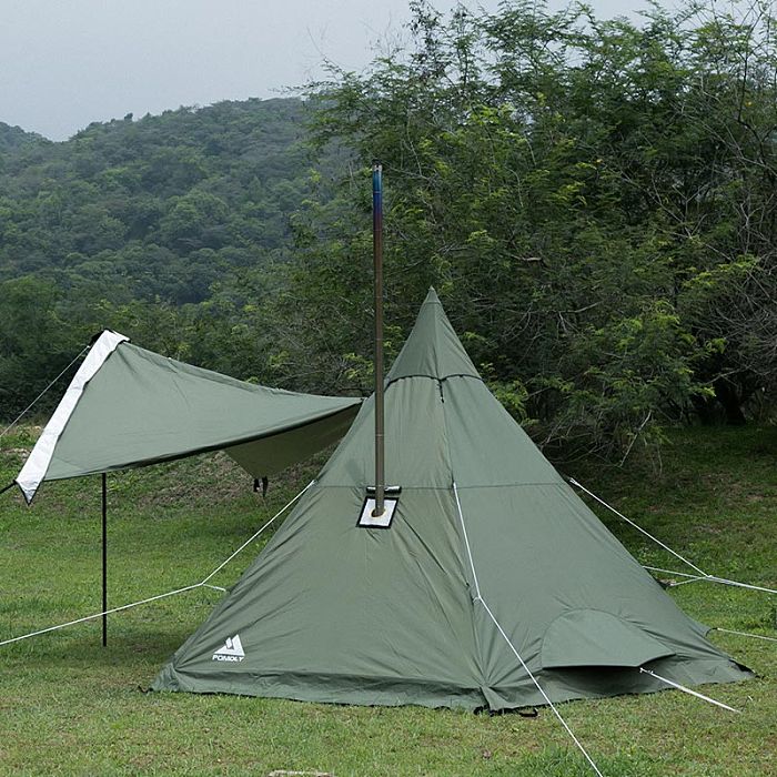MANTA Tipi Tent With Stove Jack 2-4 Person For Hot Tent Camping