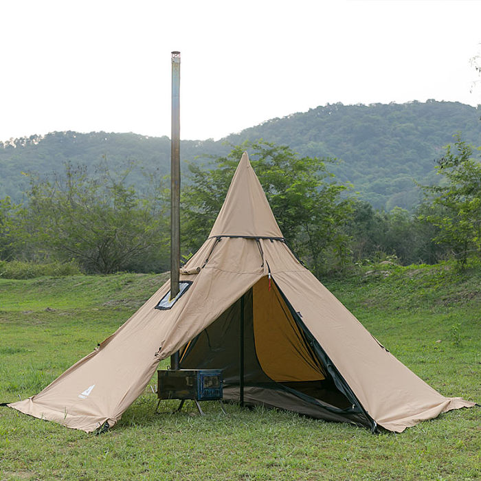 YARN Solo Canvas Hot Tent | 1 Person Tipi Tent with Wood Stove Jack for All Season Camping