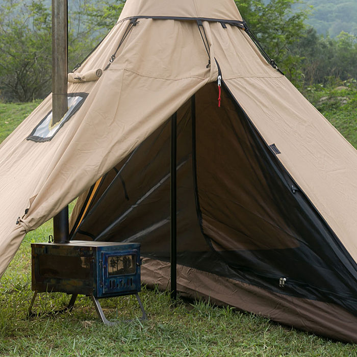 YARN Solo Canvas Hot Tent | 1 Person Tipi Tent with Wood Stove Jack for All Season Camping