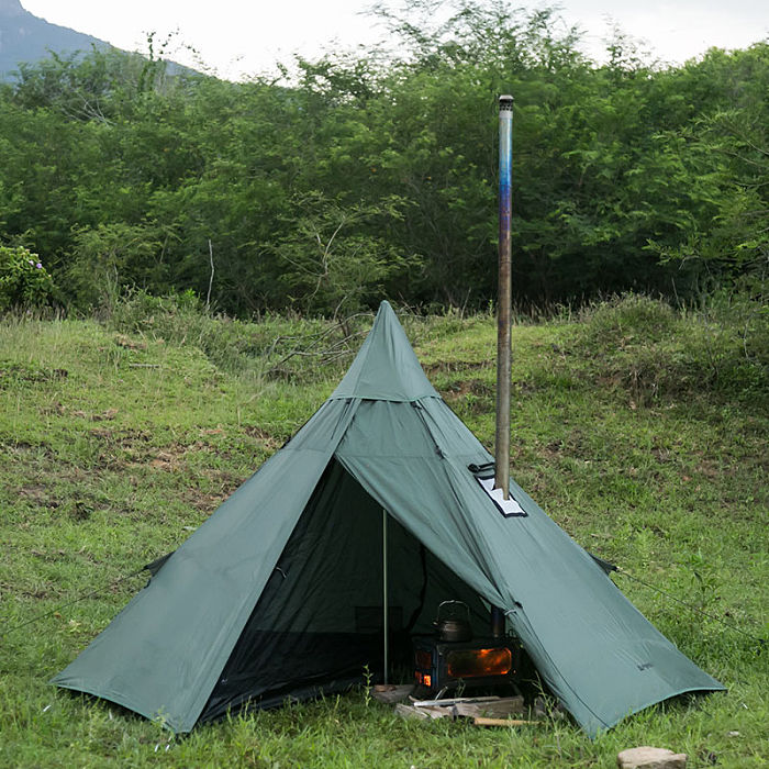 HUSSAR Ultralight Hot Tent | 1-2 Person Tipi Tent with Wood Stove Jack for Winter Camping