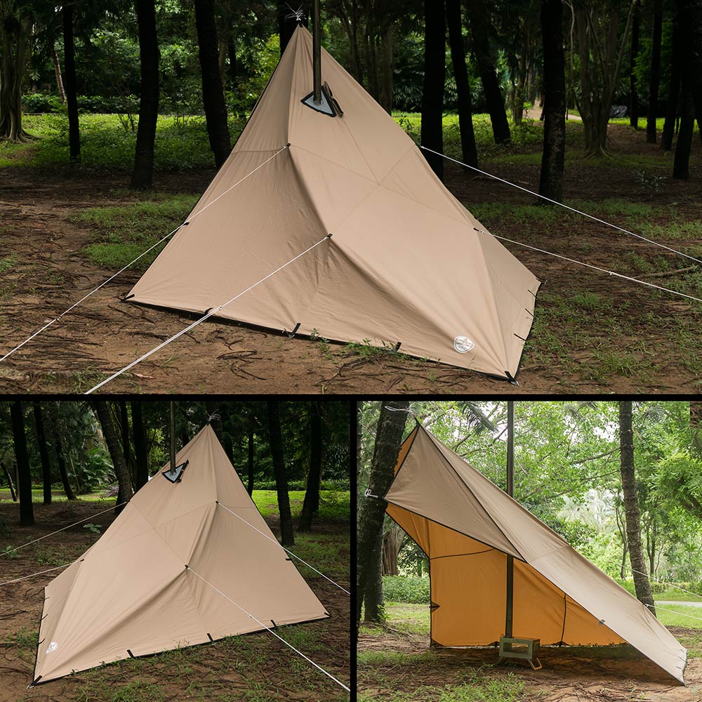 ポモリータープ　ローンウルフ902 Tarp with Stove Jack for Solo Bushcraft and Camping