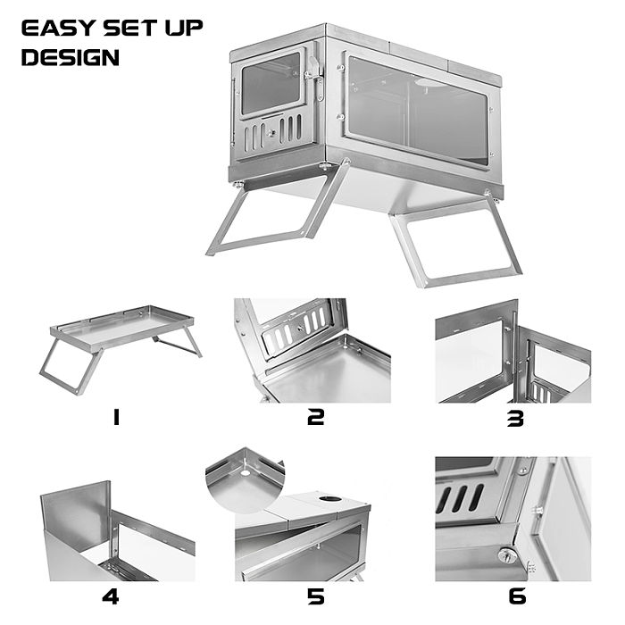 TIMBER Stove | Titanium Wood Stove for Hot Tent and Camping | POMOLY Version