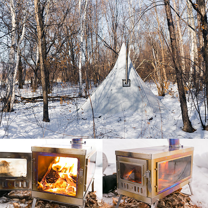 TIMBER Stove | Titanium Wood Stove for Hot Tent and Camping | POMOLY Version