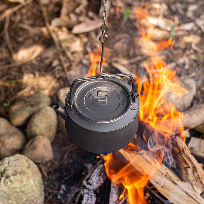 POMOLY Titanium Kettle 1000ml | Ultralight Backpacking Coffee Pot | POMOLY