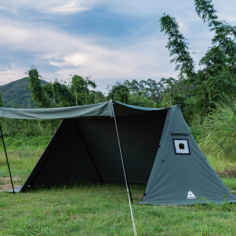 Pomoly FORT パップテント FORT TC Hot Tent, Canvas Hot Shelter Tent With Stove Jack 4 Season
