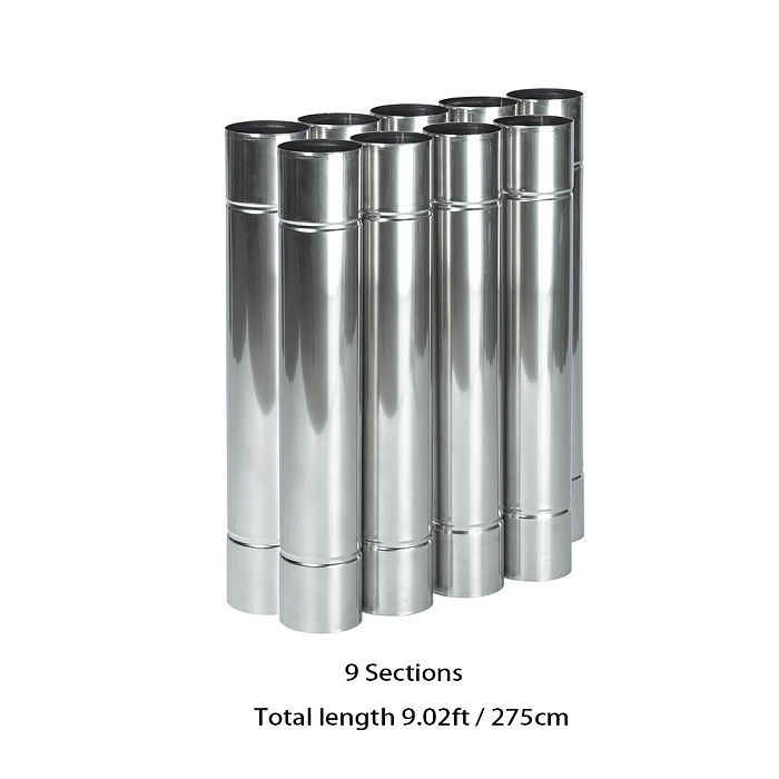 Stainless Steel Flue Chimney Diameter 2.36in / 6cm