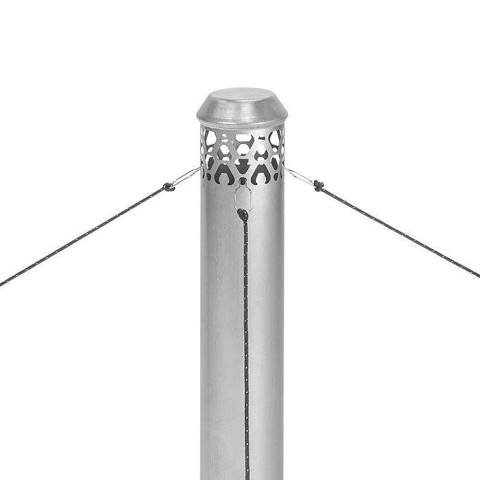Φ2.36in x 14.17in (Φ6cm x 36cm) Top Section Titanium Chimney with Spark Arrestor 2.0 Version | POMOLY