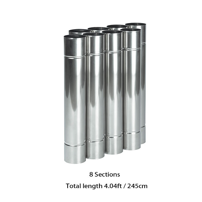 Φ2.36in x 13.78in (Φ6cm x 35cm) Stainless Steel Extension Chimney Set | POMOLY
