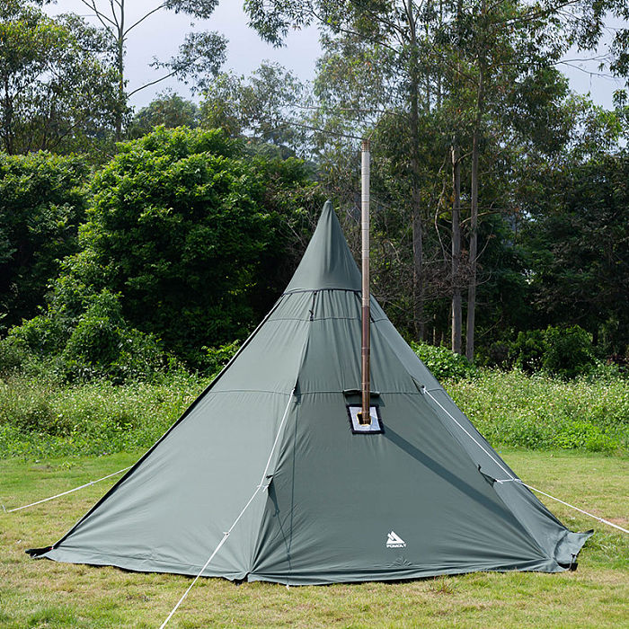 YARN Plus Canvas Hot Tent | 2-4 Person Tipi Tent with Wood Stove Jack for All Season Camping