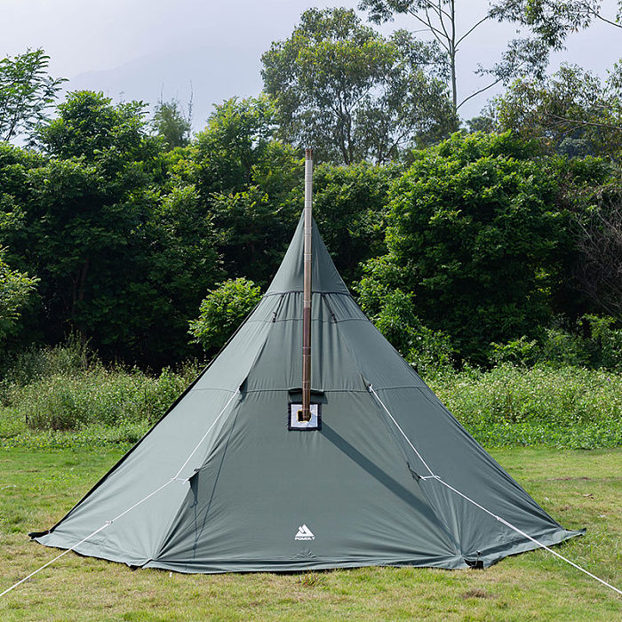 YARN Plus Canvas Hot Tent | 2-4 Person Tipi Tent with Wood Stove Jack for All Season Camping