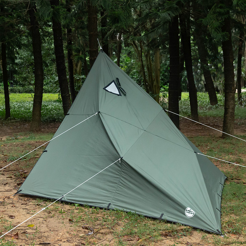 Canvas Shelter with Stove Jack for Solo Bushcraft and Camping