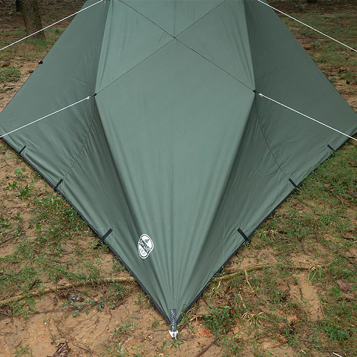 Rhombus Bushcraft Shelter with Stove Jack | Canvas Wolf Den Tarp 2.0 | Lonewolf902 Signature