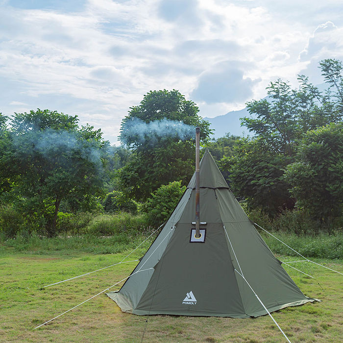 POMOLY HEX Hot Tent | 2 Person Tipi Tent with Wood Stove Jack for All Season Camping