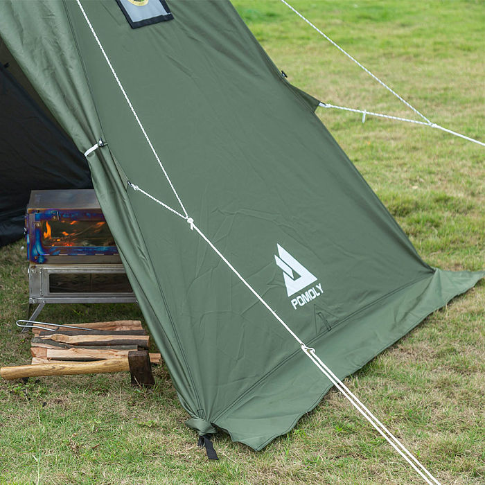 POMOLY HEX Hot Tent | 2 Person Tipi Tent with Wood Stove Jack for All Season Camping