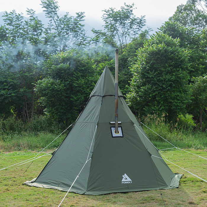 POMOLY HEX Hot Tent | 2 Person Tipi Tent with Wood Stove Jack for All Season Camping