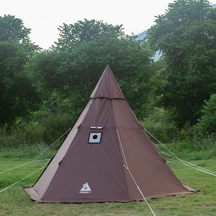 POMOLY HEX Hot Tent | 2 Person Tipi Tent with Wood Stove Jack for All Season Camping