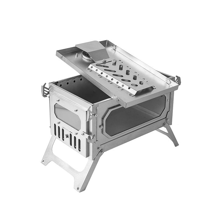 T-Brick Mini | Portable Titanium Wood Stove for Solo Hot Tent Camping | POMOLY New Series