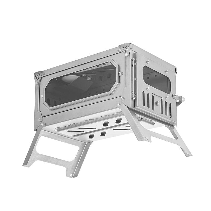 T-Brick Mini | Portable Titanium Wood Stove for Solo Hot Tent Camping | POMOLY New Series