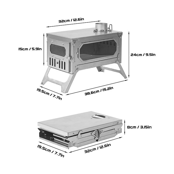 T-Brick Mini | Portable Titanium Wood Stove for Solo Hot Tent Camping | POMOLY New Series