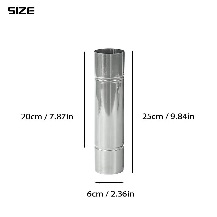 Φ2.36in x 9.84in (Φ6cm x 25cm) Stainless Steel Extension Chimney Set | POMOLY