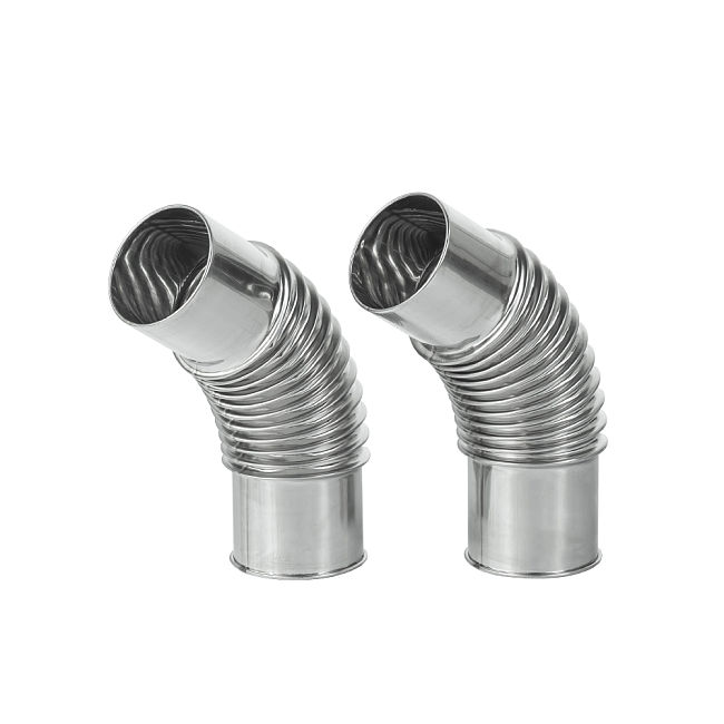 45 / 90 Degree Chimney Section | Φ2.36in x 2 Sections (Φ6cm) Stainless Steel Chimney for Wood Stove | POMOLY