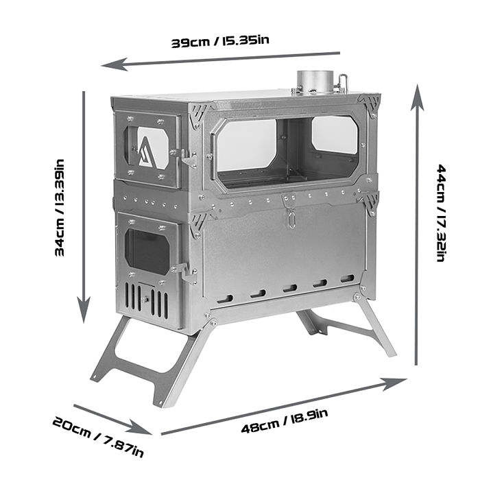 T-Brick Max | Portable Titanium Stove for Multiplayer Hot Tent Camping